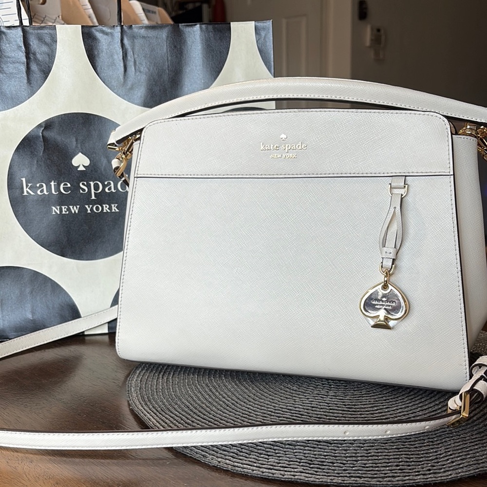 Kate Spade White Pebbled Leather Crossbody